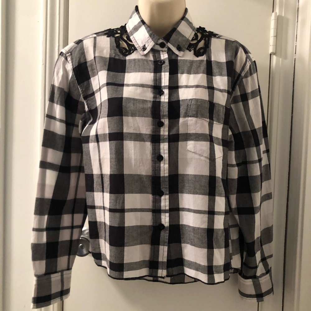 Dex Black & White LS Blouse